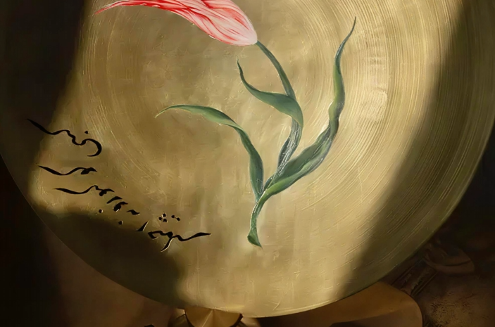 Brass Desktop Decorative Plate (Tulip)