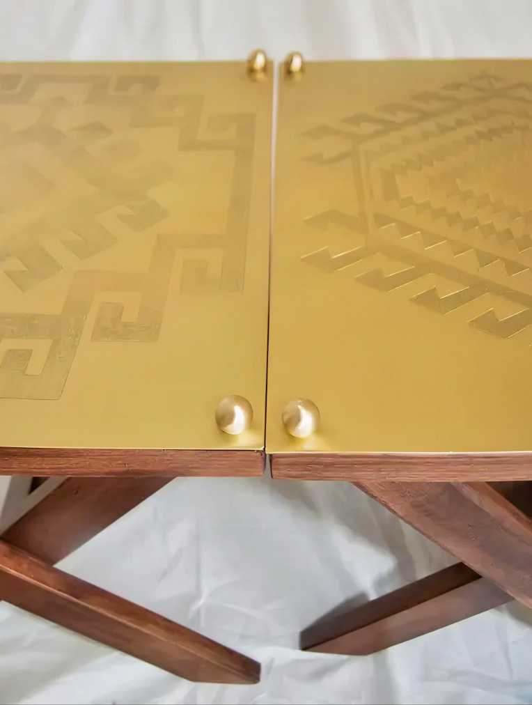 Cross Stool With Anatolian Motifs