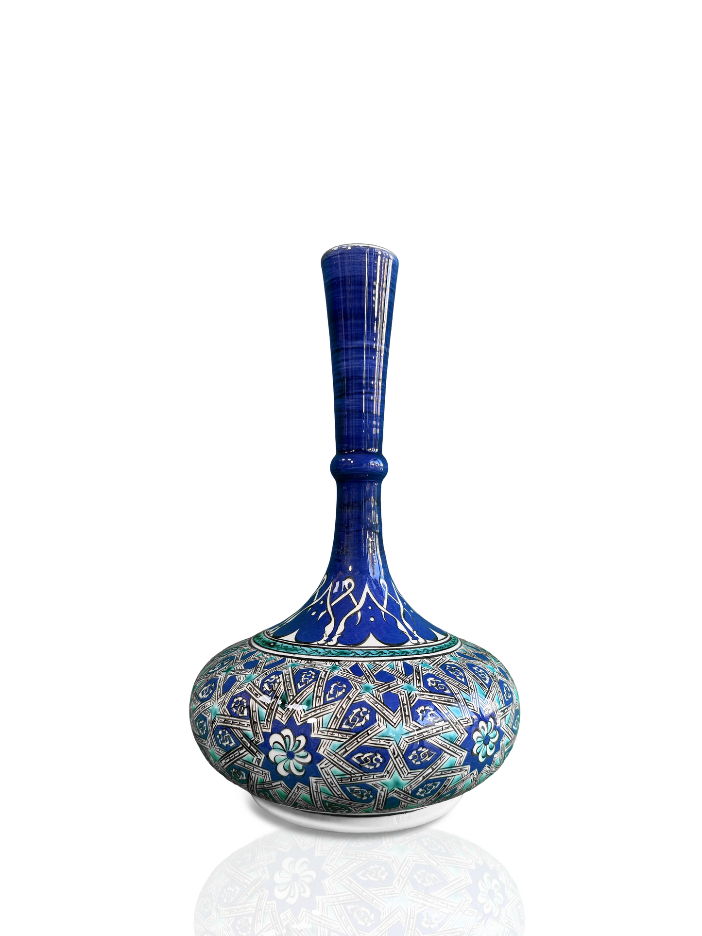 Cobalt Dream – Slender Neck Iznik Vase