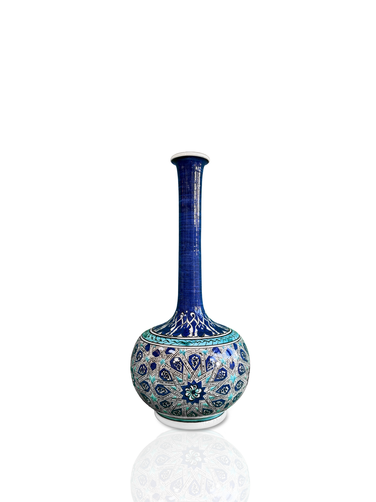 Sapphire Star – Slender Neck Iznik Vase