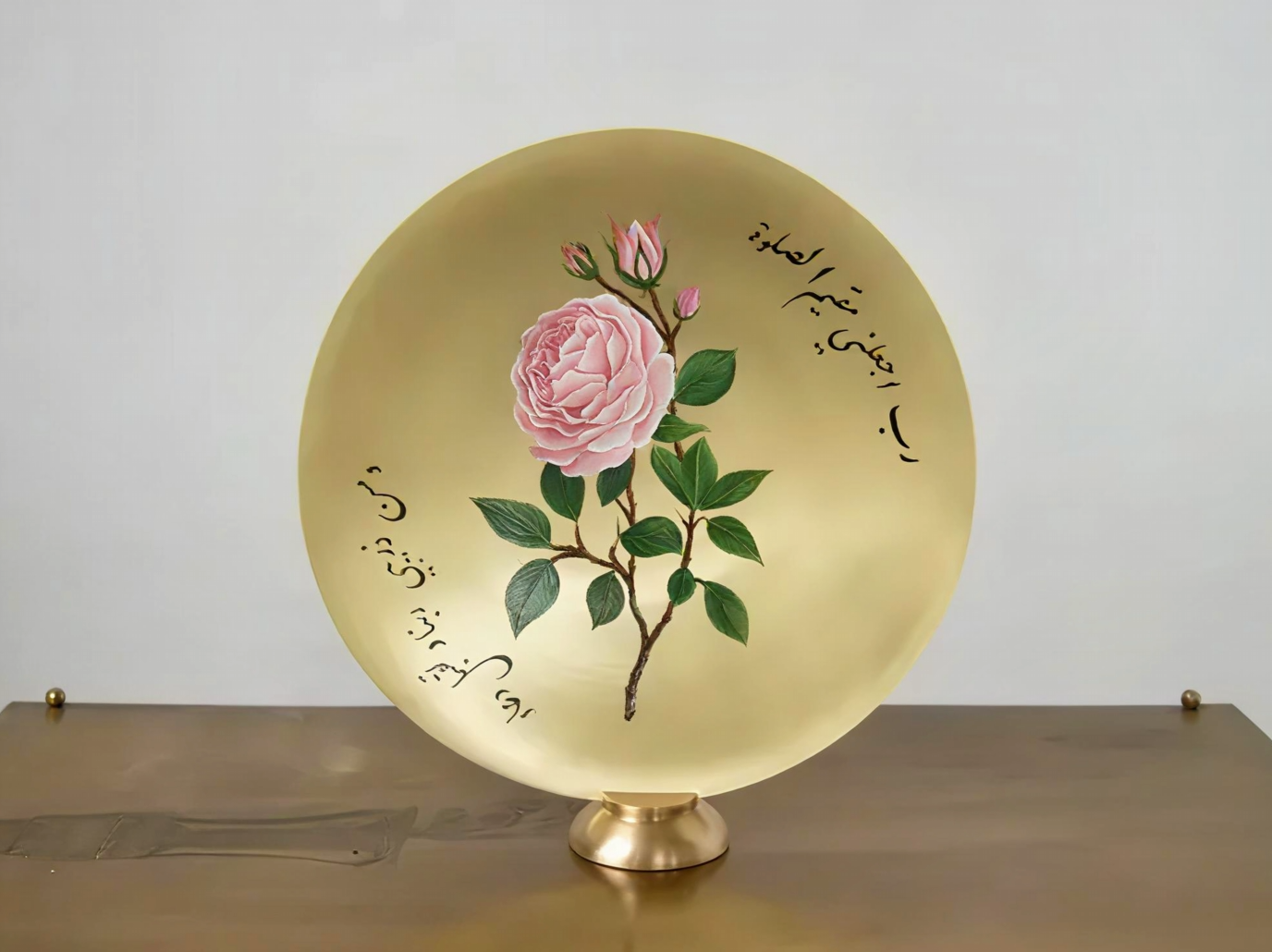 Brass Desktop Decorative Plate (Rose)