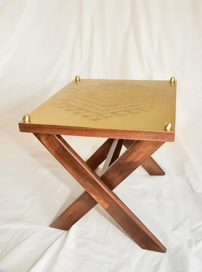 Cross Stool With Anatolian Motifs