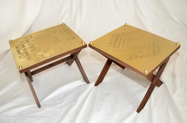 Cross Stool With Anatolian Motifs