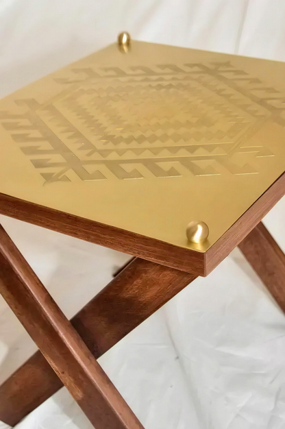 Cross Stool With Anatolian Motifs