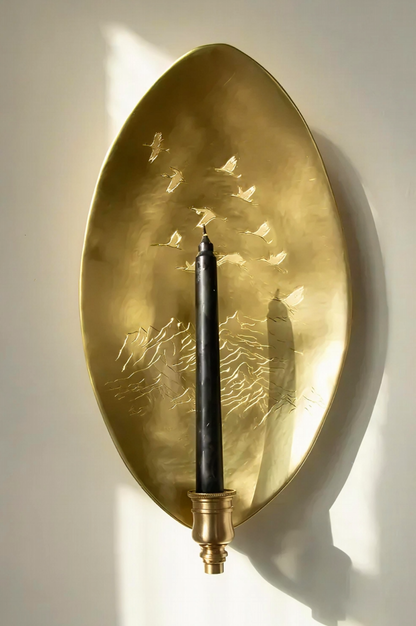 Candlestick with Mountain Landscape