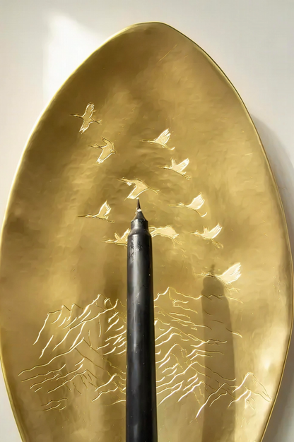 Candlestick with Mountain Landscape