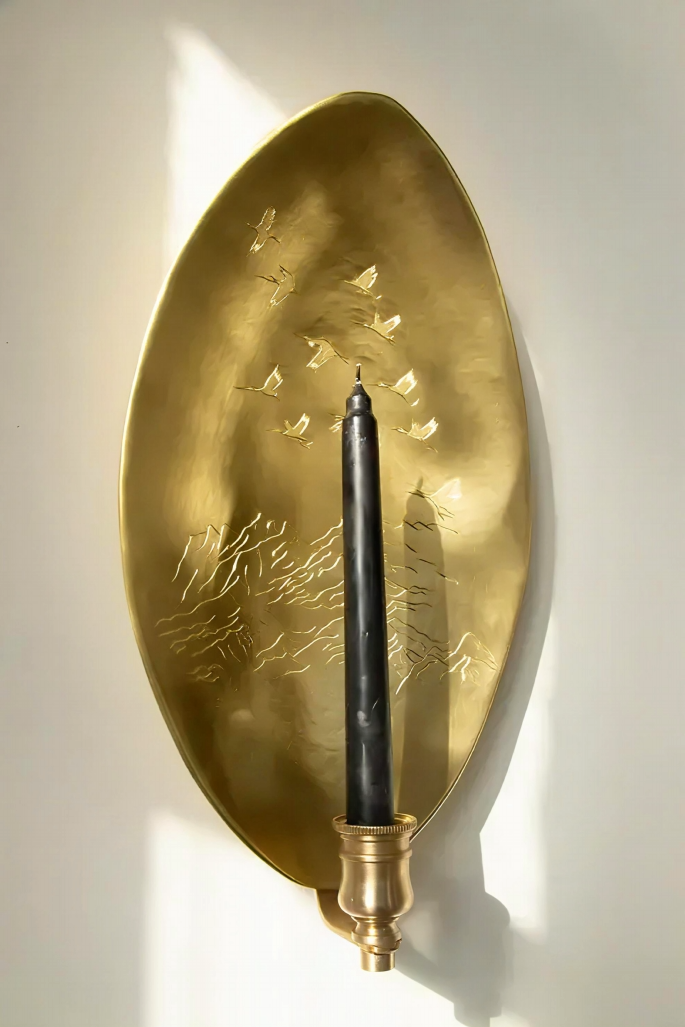 Candlestick with Mountain Landscape