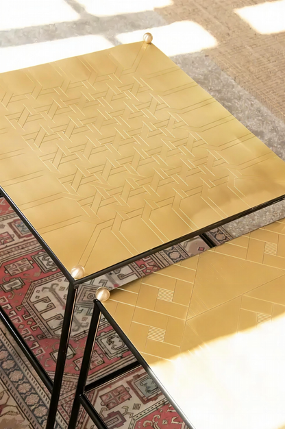 Set of 3 Brass Tables