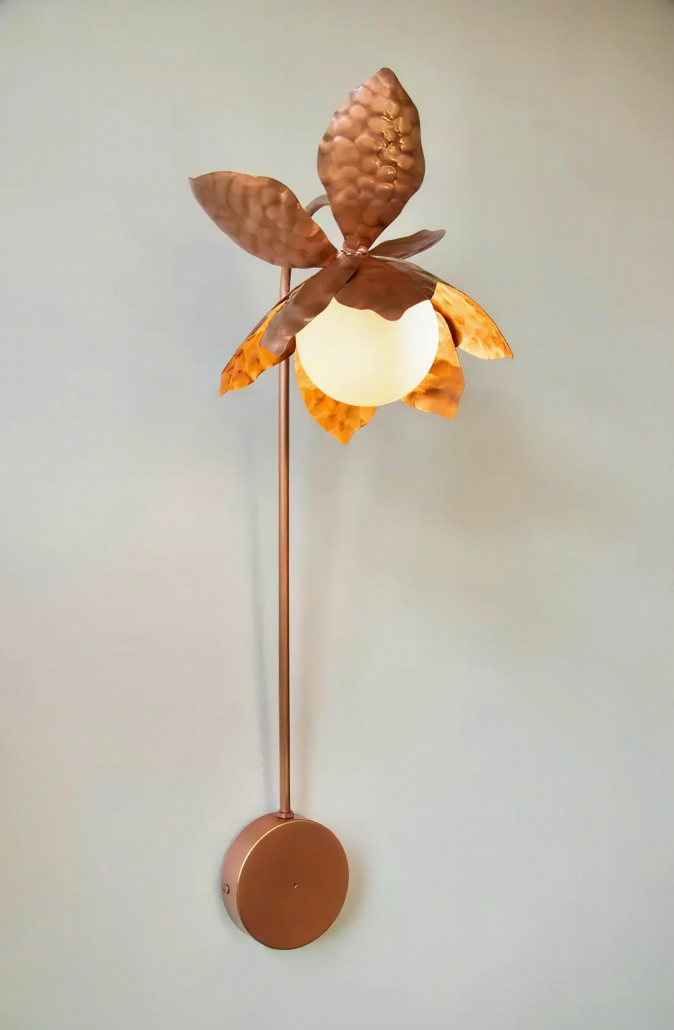 Copper Magnolia Sconce