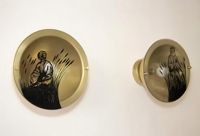 Engraved Glass Sconce