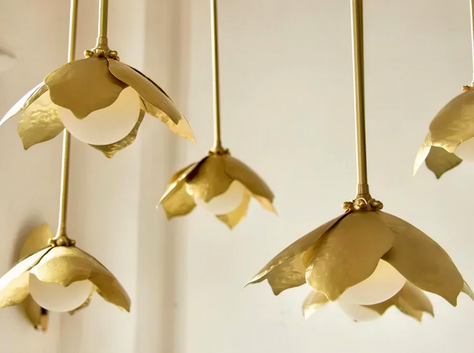 Six Flower Magnolia Pendant Light