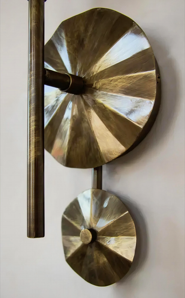 Hexagonal Glass Brass Sconce