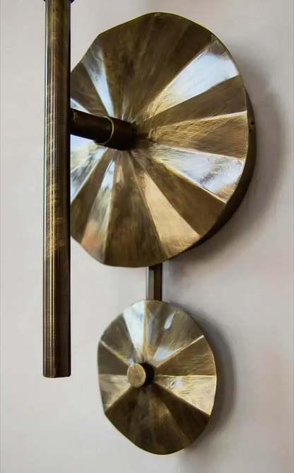 Hexagonal Glass Brass Sconce