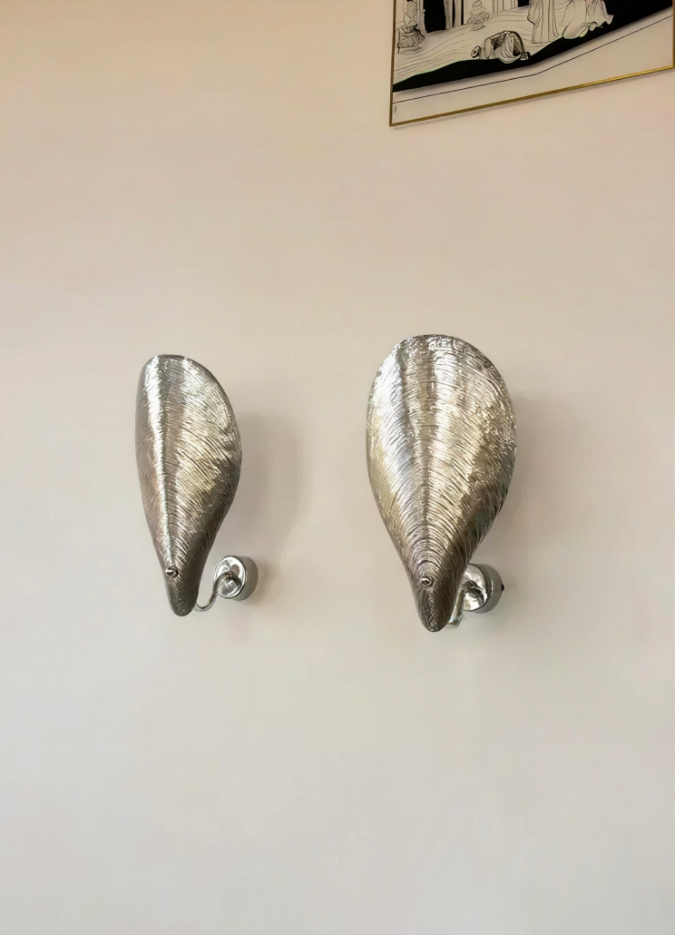 Chrome Shell Shaped Sconce