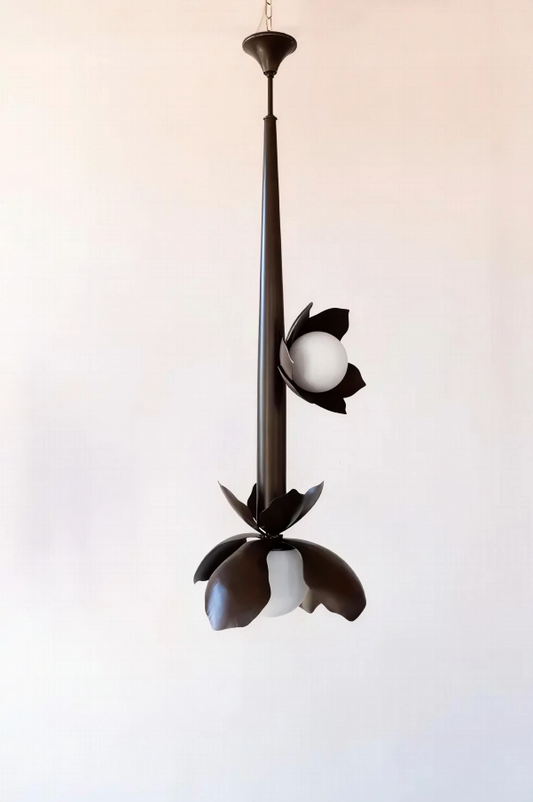 Conical Tube Brown Magnolia Pendant