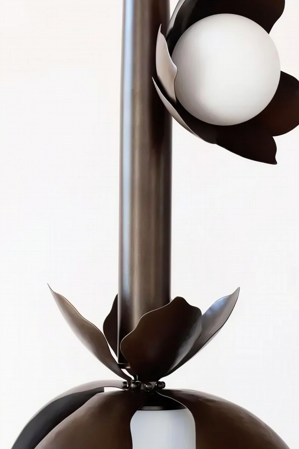 Conical Tube Brown Magnolia Pendant