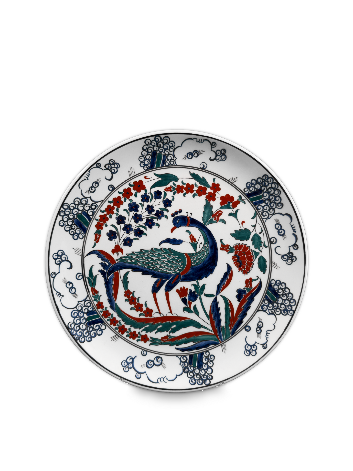 Splendor of the Peacock – Traditional Ceramic Plate