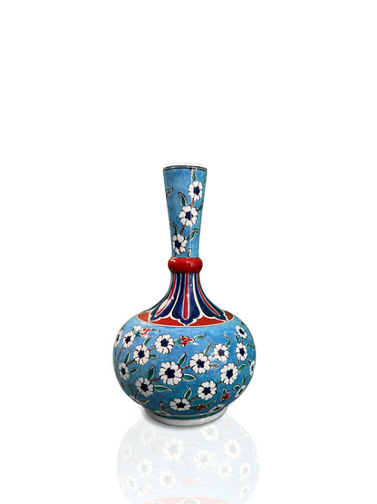 Turquoise Dreams – Slender Neck Iznik Vase