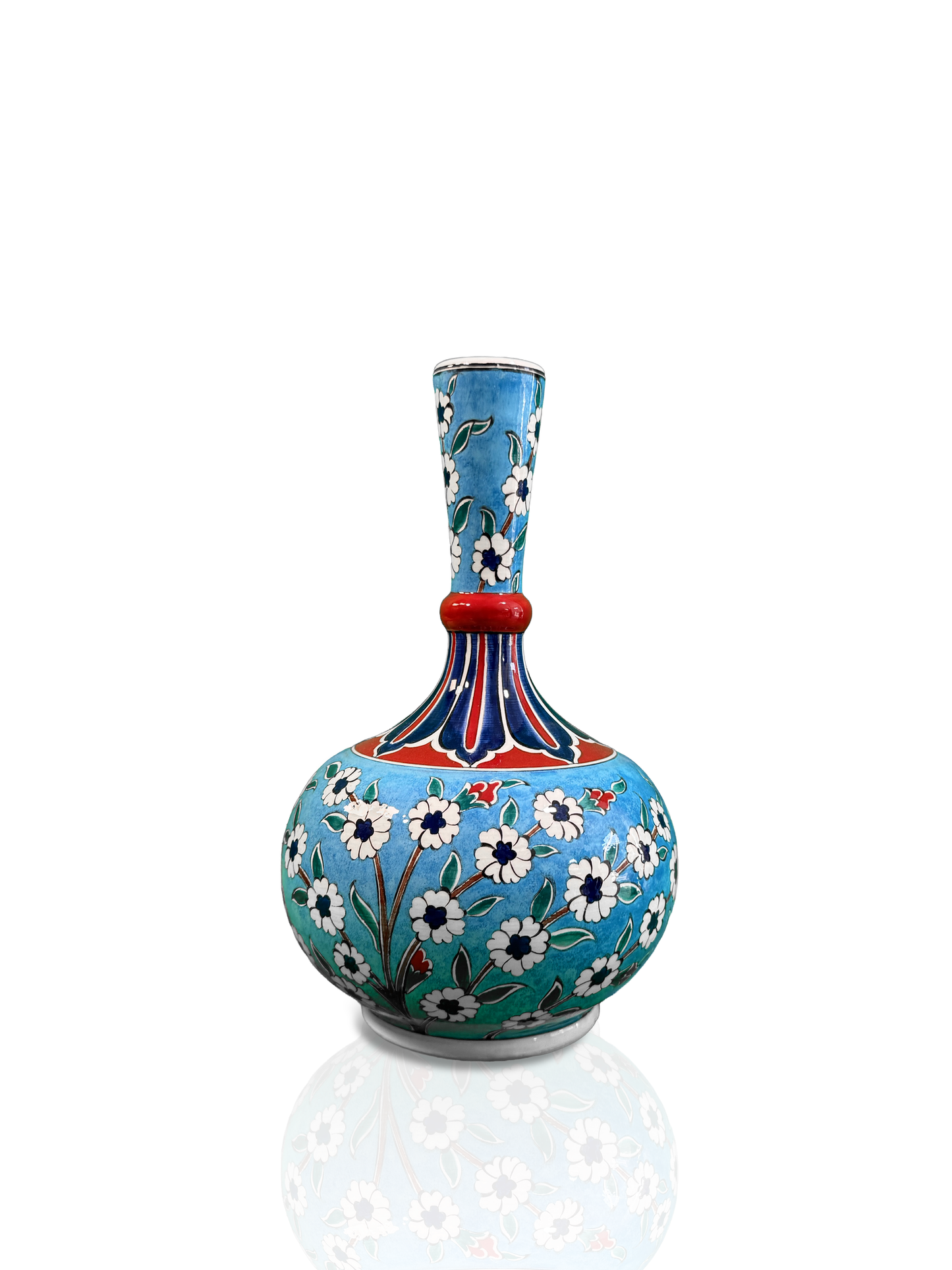 Turquoise Dreams – Slender Neck Iznik Vase