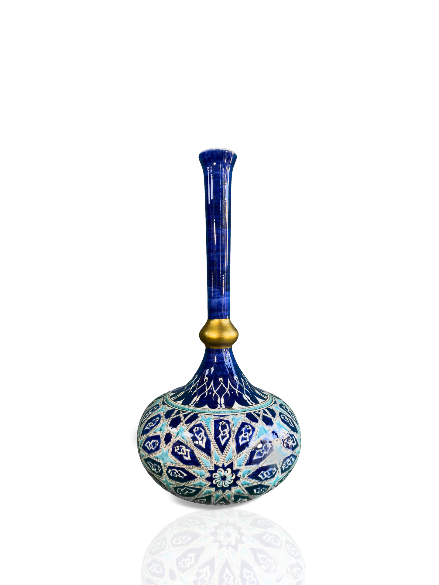 Golden Halo – Slender Neck Iznik Vase