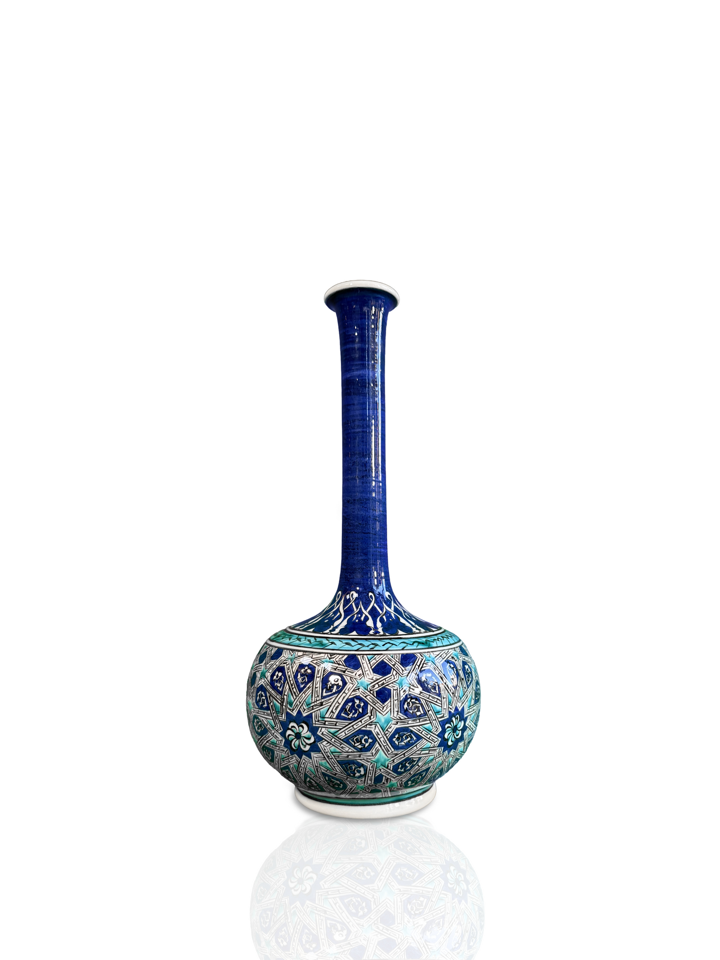 Sapphire Star – Slender Neck Iznik Vase