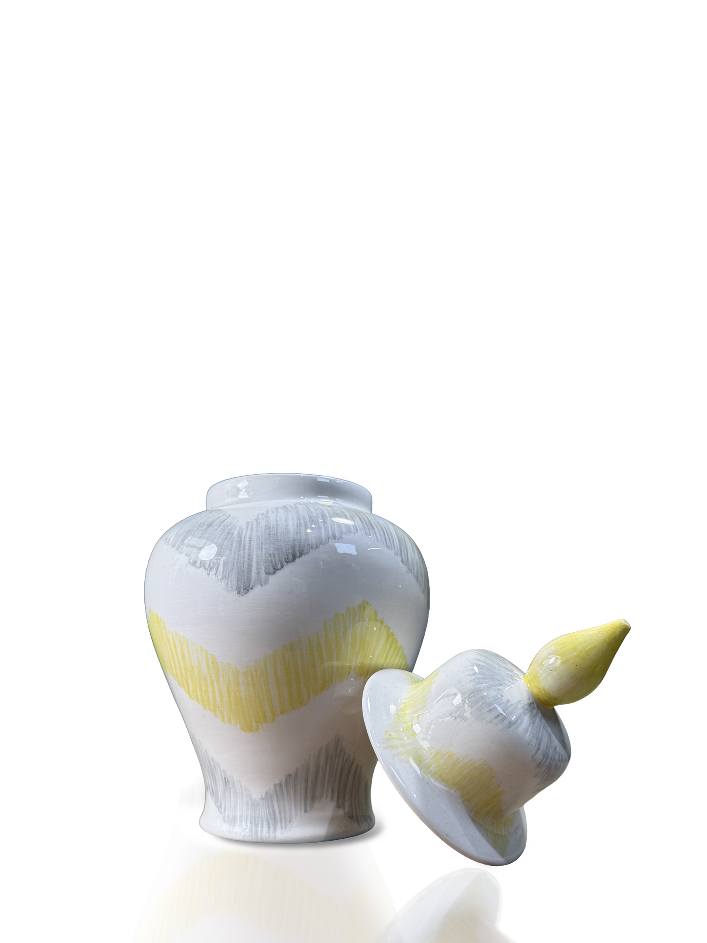 Modern Breeze – Geometric Ceramic Jar