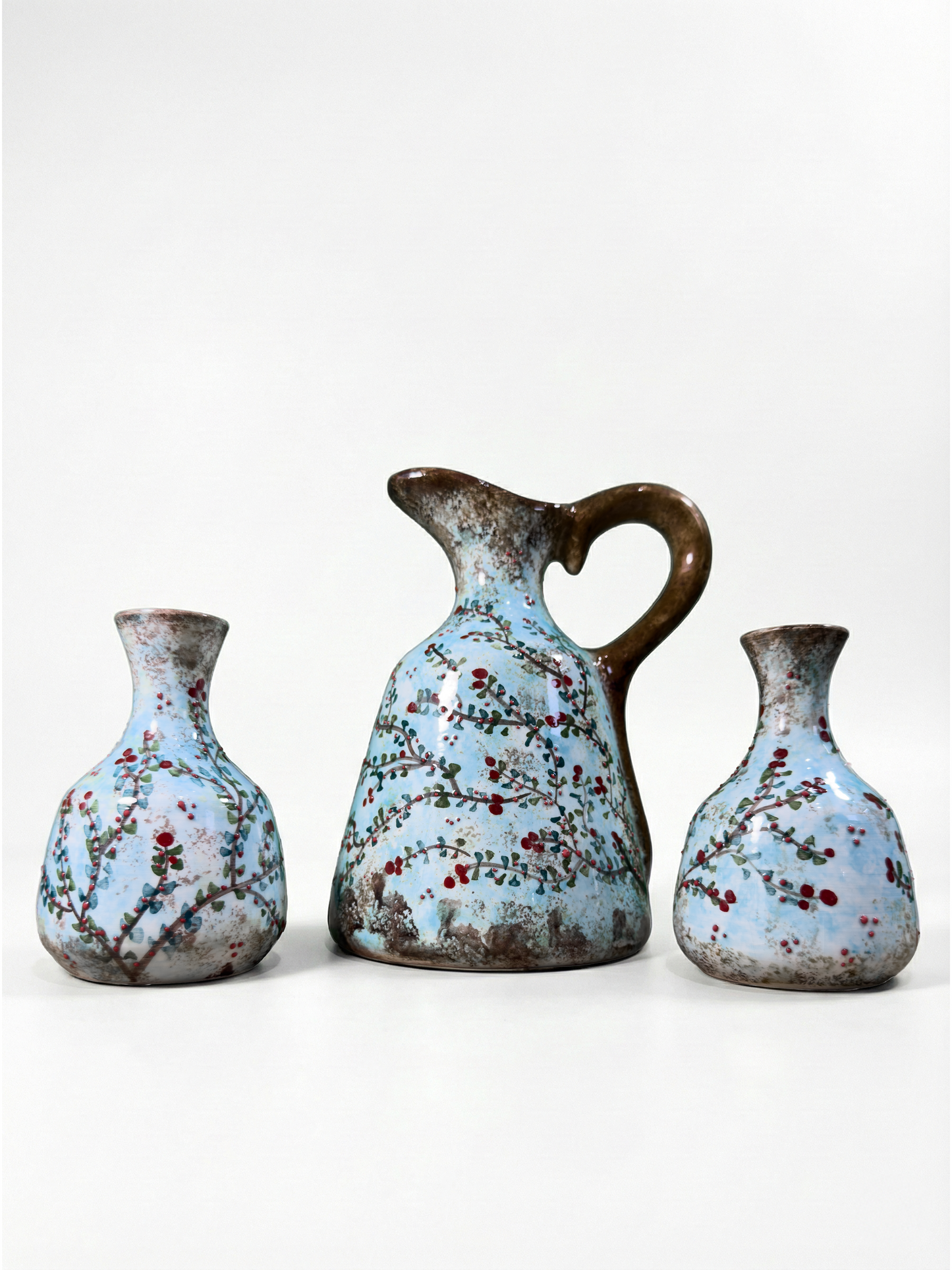 Texture of Spring – Ceramic Pitcher and Vase Set