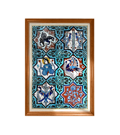 Turquoise Anthology – Figurative Geometric Tile Art