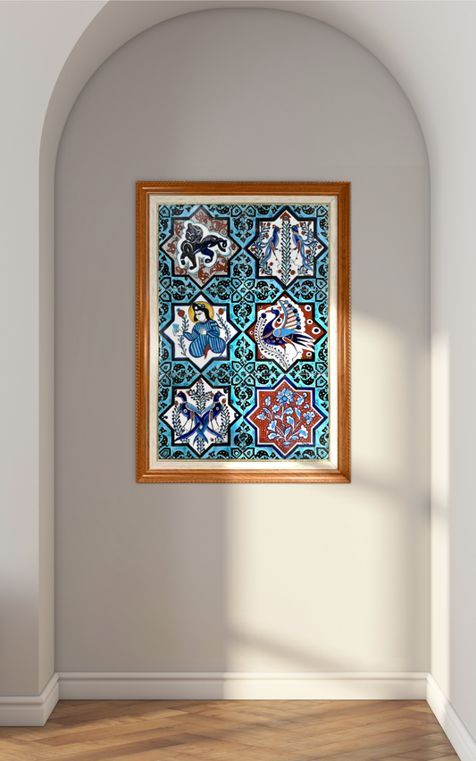 Turquoise Anthology – Figurative Geometric Tile Art