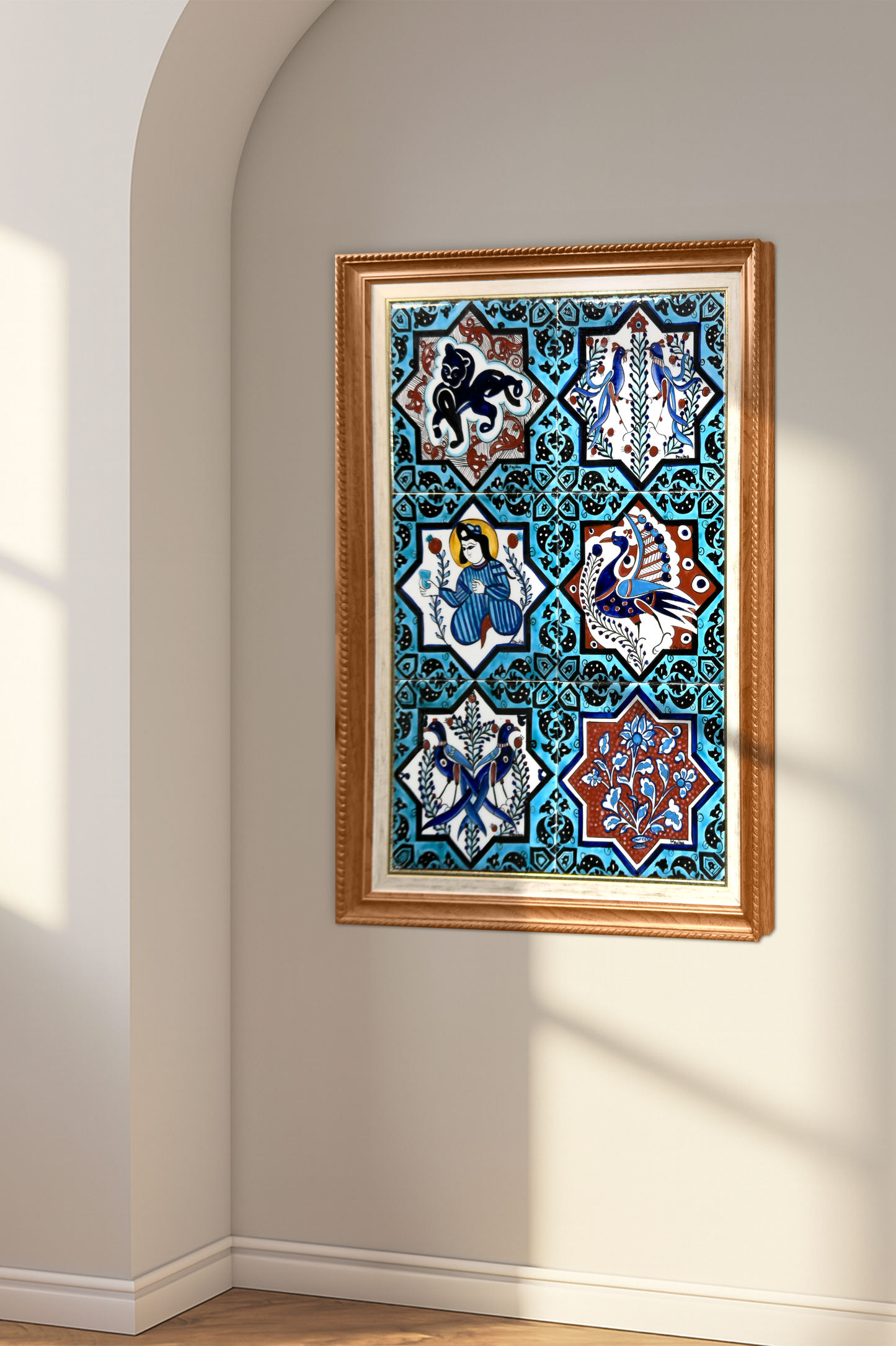 Turquoise Anthology – Figurative Geometric Tile Art